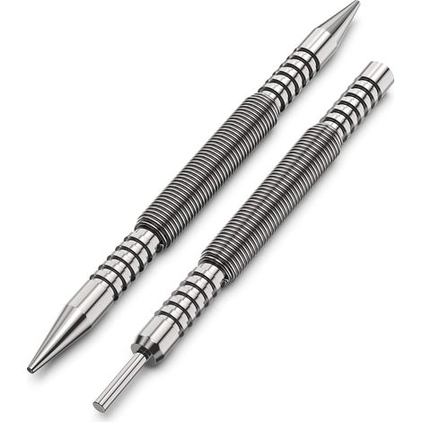 Lot de 2 outils de pose de clous à ressort à double tête et poinçons à charnière sans marteau de 0,6 cm et 0,9 cm - Outil de retrait de goupille de porte super fort (1/5)
