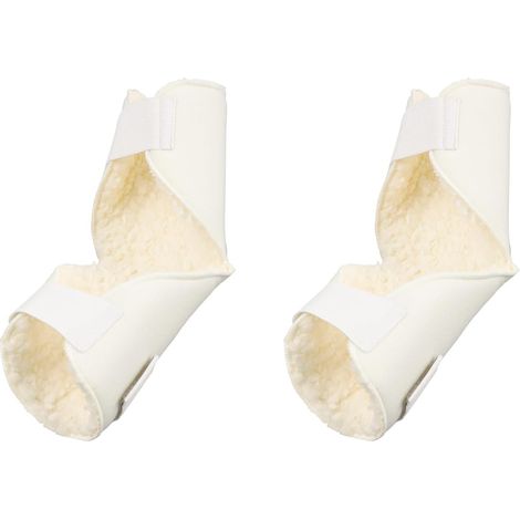 2pcs Protège Coudes, Coudières Souples en Peau de Mouton avec Fermeture Auto-Agrippante pour Seniors et Adultes (Beige) (1/5)