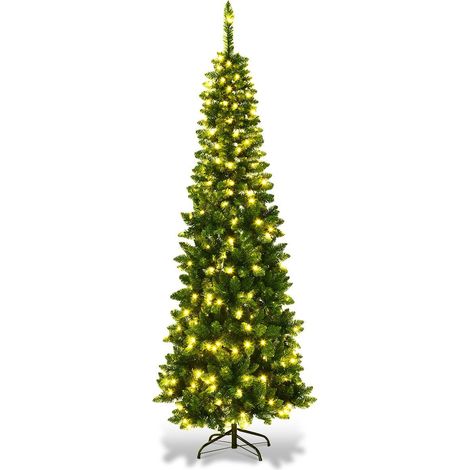 225 cm weihnachtsbaum hochwertige pvc nadeln bleistift formiger weihnachtsbaum grun