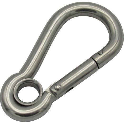 11MM Zinc Plated Carbine Hook With Eyelet - Marine Snap Gate Rope Karabina BZP
