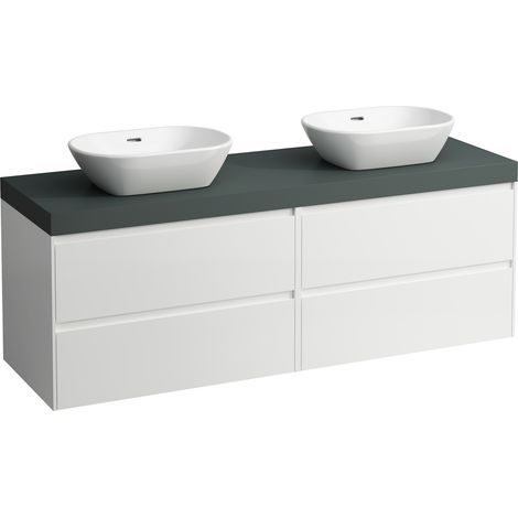 LAUFEN LANI Plan de lavabo gris trafic incl. meuble sous-lavabo,