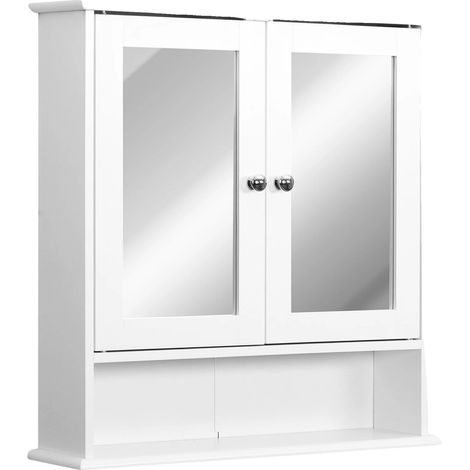 Armario de baño, 2 puertas, 3 niveles de almacenamiento, montaje en pared, fácil montaje, madera de ingeniería. (1/5)