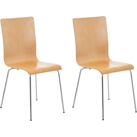 Conjunto de 2 sillas de cocina en madera natural y metal CDS10069 (1/4)
