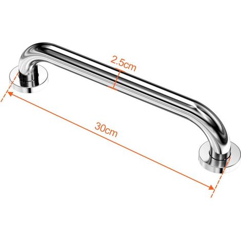 Lot de 2 Barre D'Appui wc, Acier Inox Maintien Poignée Douche, 30cm Barre d'Appui Salle de Bain Coudée, Barres Douche, Baignoire Main Courante Inoxydable Âgées/Handicapées/Enfants
