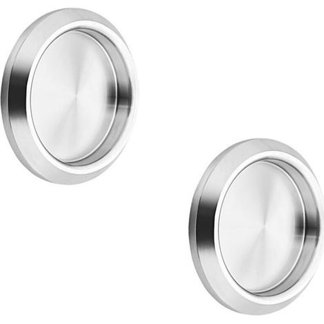 Schiebetürgriffe, 68 mm verdeckte Innengriffe, runde Griffe aus Edelstahl 304 für Schiebetüren, Spiegel, Schiebetüren und Schränke. (1/4)