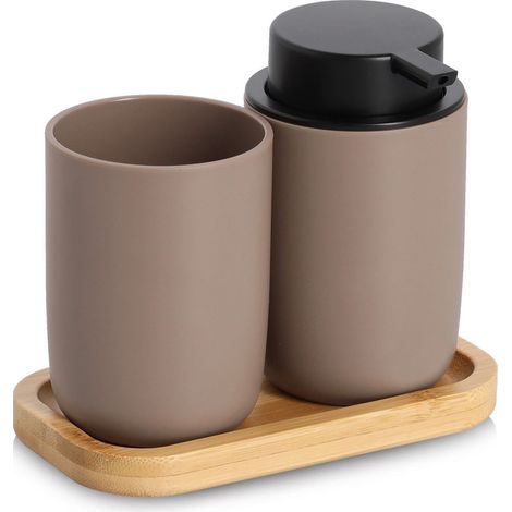 Bad-Accessoires-Set, Zahnputzbecher und Seifenspender, ZELLER (1/4)