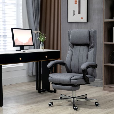 Chaise de bureau siège pivotant dossier inclinable hauteur réglable 65 x 61 x 105-113 cm gris