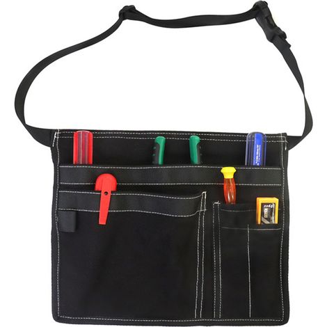 Tablier Porte-Outils - 5 Poches - Toile Oxford Résistante - Ceinture Ajustable Jusqu'à 110 cm - Pour Charpentiers Jardiniers Bâtiment - 1 Pièce (1/5)