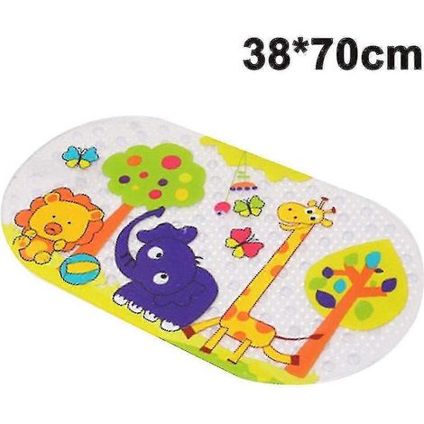 Tapis de bain antidérapant, tapis de douche pour enfants avec ventouses, imprimé dessin animé (1/5)