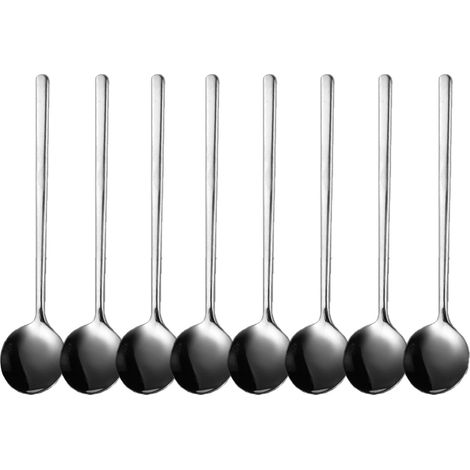 Cuillère À Soupe - En Acier Inoxydable - Manche Long - Pour Soupe Riz Céréales - Lot De 8 Pièces (1/5)
