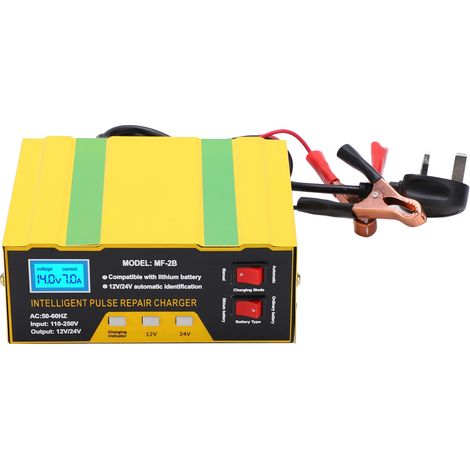 Chargeur de batterie intelligent 180W 12V 24V pour voiture et moto, réparation Type MF-2B, prise UK AC250V (1/5)