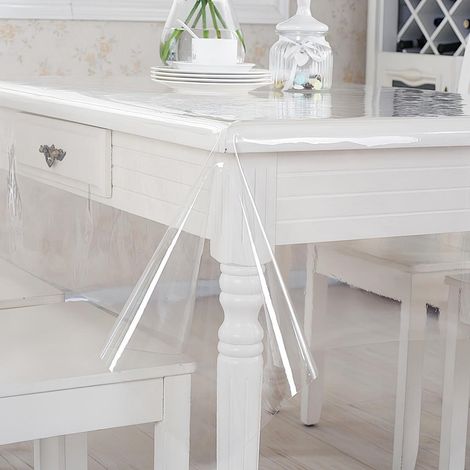 Nappe 150x100 cm transparente, lavable, imperméable, carrée