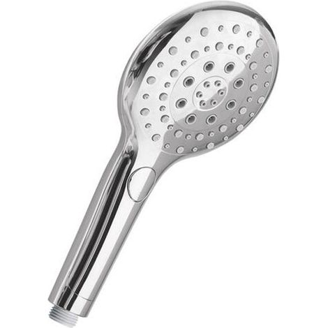 Douchette ABS anticalcaire ronde 3 jets Ø129 mm chromée - Somatherm