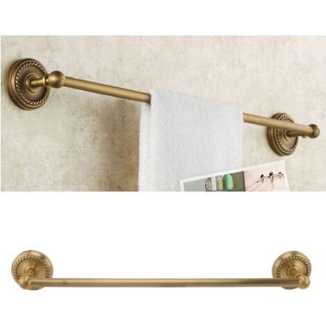 Porte-serviettes en cuivre Style européen salle de bain barre unique porte-serviettes salle de bain Antique (1/5)