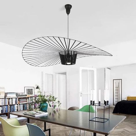 Vertigo e27 pendant light for restaurant, lampshade, restaurant, bar, cafe, fiberglass/polyurethane, creative chandelier (black, 80 cm) (1/4)