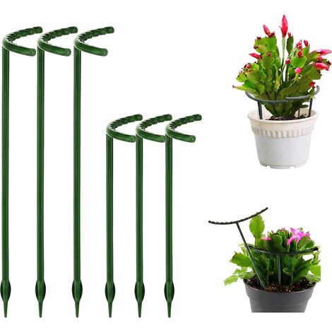 Tuteurs Pour Plantes 2 Tailles, 6 Pièces Support Plantes En Plastique, Anneau De Soutien Demi-Rond Pour Plantes D'Intérieur, Support Jardin Et Fleurs, Pour Potées, Fleurs, Légumes (1/5)