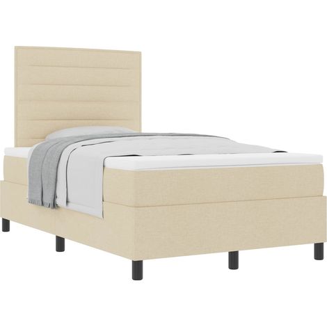 Maison Exclusive - Letto a molle con materasso Crema 120 x 200 cm Tessuto