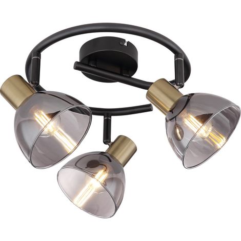 Globo - spot - Jay - schwarz - glas metall rauchglas - Ø 25cm - (1/5)