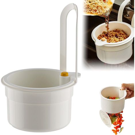 Passoire d'évier blanche avec grille d'égouttage - Collecteur de déchets alimentaires efficace, filtre d'évier pour restes et débris, kit complet-AquaForge (1/5)