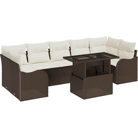 Maison Exclusive - Gartensofa-set mit Kissen mit Speicher 8 pcs B