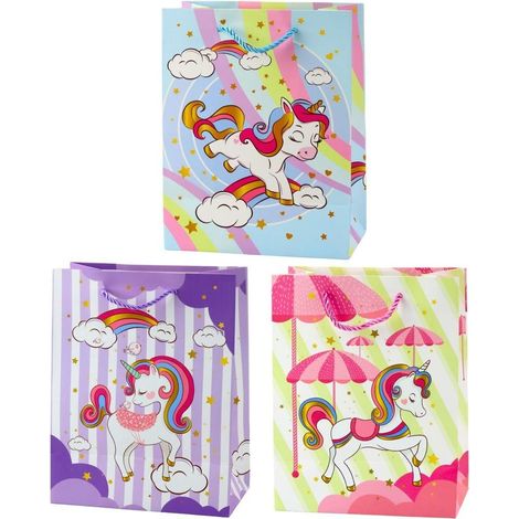 Einhorn-Geschenktüte 23x16x10cm MIX