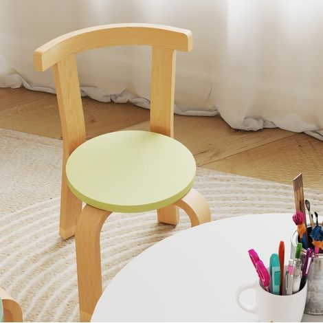 MEUBLIV Set tavolo rotondo e 4 sedie per bambini multicolore in legno, 5 pezzi (1/5)