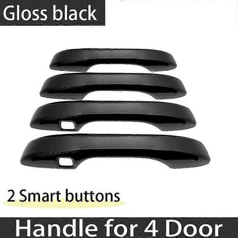 Lot de 4 autocollants noirs brillants pour poignées de porte de Honda Civic 11e génération FE FL Berline 2022-2023 - Accessoires de style et de protection - 4 portes, 2 trous de serrure (1/5)