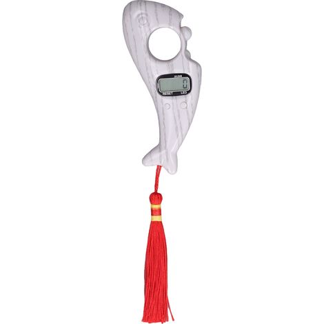 Compteur de perles numérique silencieux en forme de poisson pour méditation et relaxation, couleur blanche (1/5)