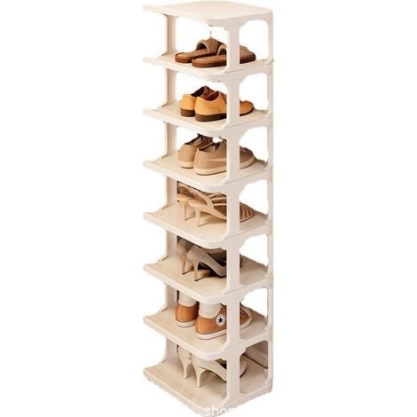1 Meuble à chaussures, 7 étagères, Plastique, 8 paires, Entrée (1/3)