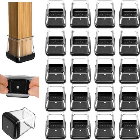 Lot de 20 protège-pieds de chaise en silicone souple et hautement élastique, silencieux et résistant aux rayures (taille S : 20-25 mm) (1/5)