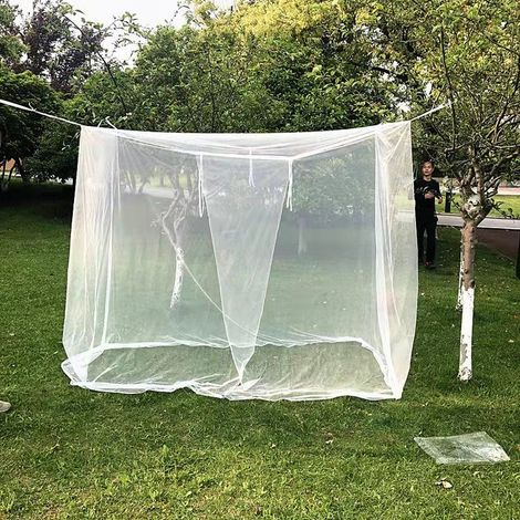 Moustiquaire pour lit simple, ciel de lit et camping, 1 ouverture, facile à installer et à transporter, moustiquaire de terrasse, 2 x 1 x 2 m (1/3)