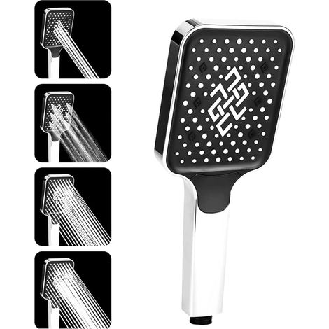 Cabezal de ducha para cocina con ahorro de agua y 4 tipos de chorro y ducha de mano, cabezal de ducha universal, ahorro de agua de alta presión para baño en el cuarto de baño (1/5)