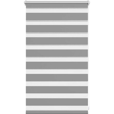Maison Exclusive - Store vénitien zébré 50,9 x 100 cm, largeur du tissu 46,7 cm, gris