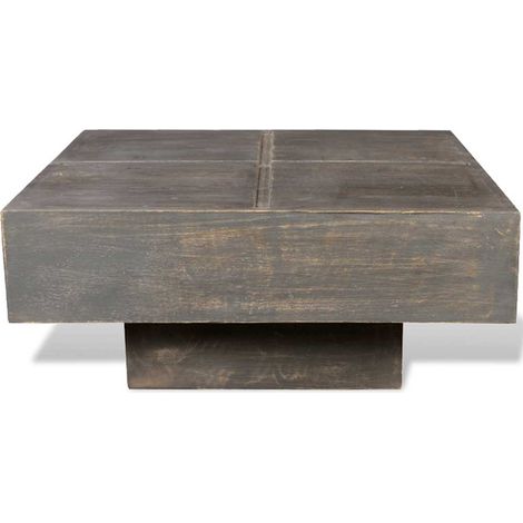 Maison Exclusive - Couchtisch Dunkelbraun Quadratisch Massivholz
