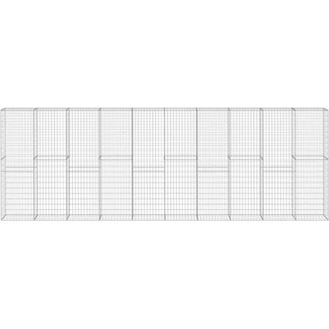 Maison Exclusive - Gabionenwand mit Abdeckung Verzinkter Stahl 60