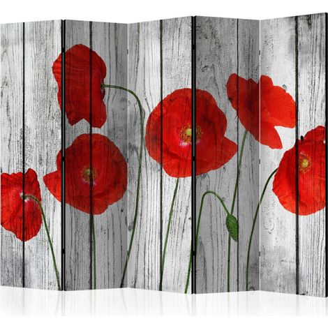 Paravent 5 Volets "Tale of Red Poppies" 172x225cm (1/2)