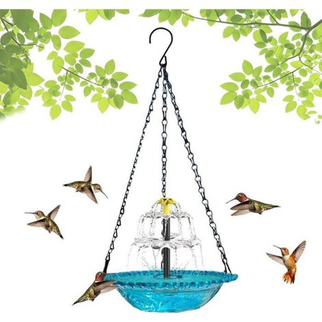 Bain d'oiseaux Abreuvoir Exterieur,Fontaine Solaire pour Jardin Oiseaux,Mangeoire Oiseaux Décoration,Bains pour Oiseaux Sauvages (1/5)