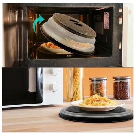 Cloche Micro Ondes-sans BPA-Couvercle Micro-Ondes 3en1-Cloche pour Micro Onde Retractable Anti Vapeur et Fonction Passoire-Accessoire Lave (1/3)
