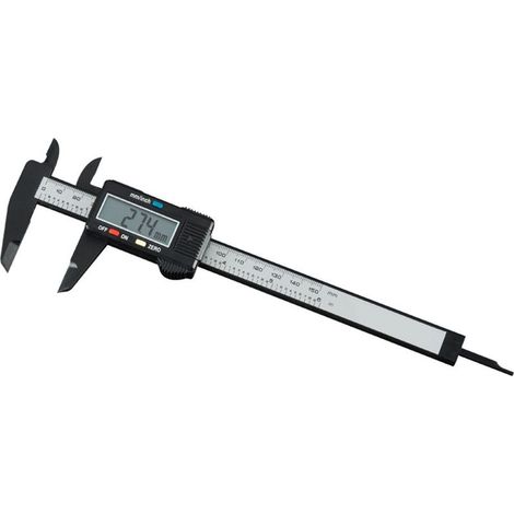 Pied à coulisse numérique électronique Vernier, outil de mesure de conversion d'unité impériale métrique 0 à 150 mm noir (1/5)