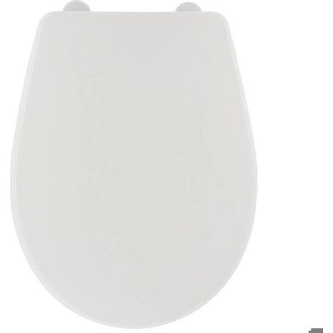 1 abattant WC plastique, 45,7 cm, fixation plastique intégrée, blanc, pour toilettes standard résidentielles (1/2)