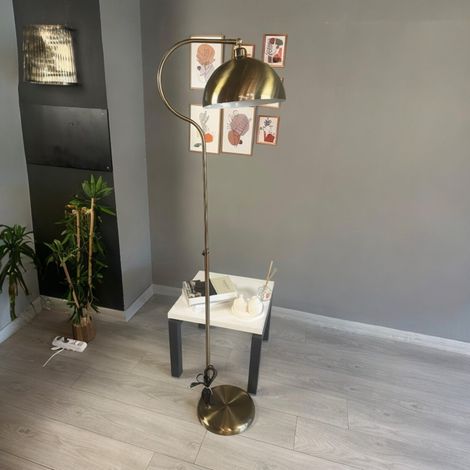 Lampadaire Arel Métal Moderne E27 Largeur 30 cm Abat-jour Réglable Tablette Variateur (1/4)