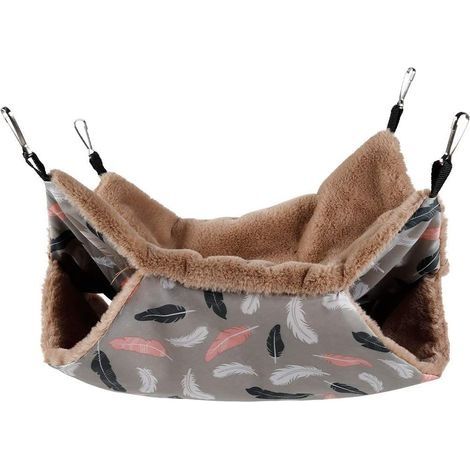Hamac pour Petits Animaux, Lit Suspendu à Couchette, Hamac pour Animaux de Compagnie, Hamac Doux à Double Couche pour Chinchilla, Perroquet, Sucre, Rat, Hamster, Rat, Jouer, Dormir (34 x 34 CM)