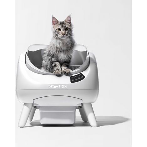 Catlink Open-X Litière autonettoyante pour chats - Blanc - CATLINK