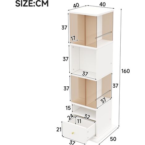 Möbelstück aus MDF in Weiß 50 x 50 x 160 cm HOMAIRE (1/5)