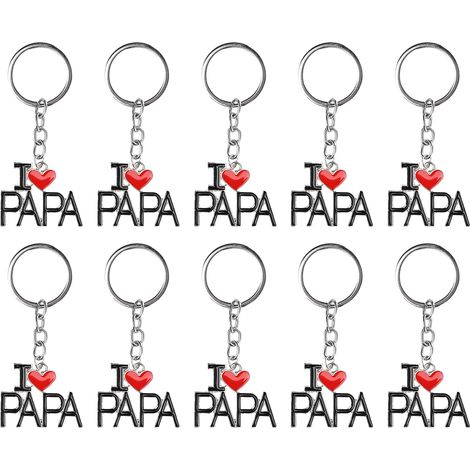 10pcs Heart Pendant Keychains Key Ring Jewelry Phone Bag Wallet Pendant AccessoryD110-PAPA (1/5)