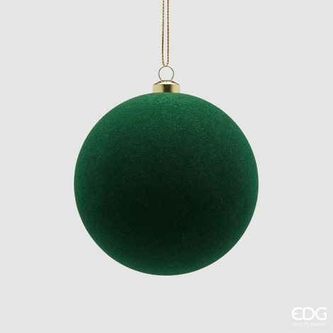 EDG Enzo De Gasperi Palline di Natale in Velluto Verde Scuro Ø10 cm – Set 6 Pezzi