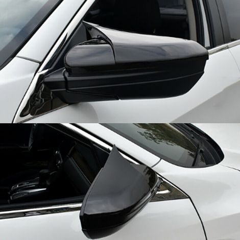 Boîtier de rétroviseur noir brillant (motif corne de cheval) pour Tesla Model 3 (2017-2020) (1/5)