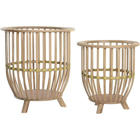 Support de plante en bambou naturel style urbain couleur bois clair - Bambou naturel bois clair (1/3)