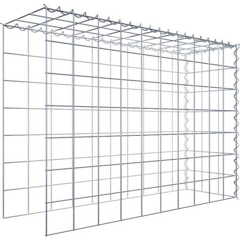 Gabiondeco - Gabion - Element de prolongation en hauteur et en longueur 100 cm x 70 cm x 30 cm (L x H x P). maille 10 x 10 cm. Spirale. Attention il manque deux gri... (1/5)