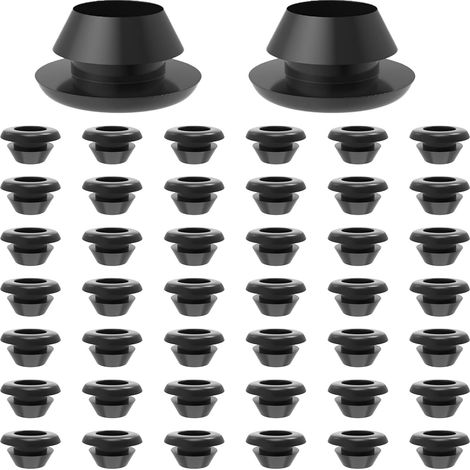 Passe Fil Caoutchouc 50 pcs, Passe Câble Étanche Noir 8x10mm pour Bureau Voiture Mural, Cache Fil Électrique Protecteur (1/5)